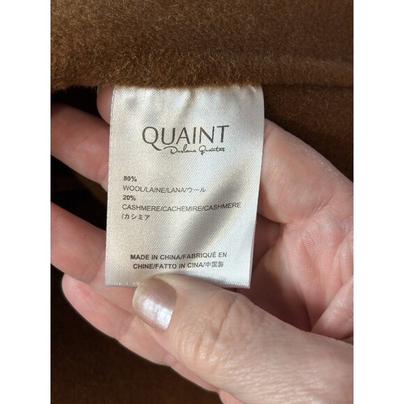 Quaint Dion Dulama Quantas Wool Cashmere Coat Brown 34 Pockets Wrap Closure Robe - Picture 5 of 11